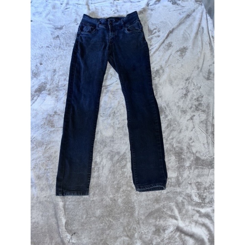 Bambu Womens High Waisted Skinny Jeans Dark Wash Size 13 Stretch Denim